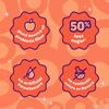 image:imageJOYRIDE Sour Fruit Variety Pack  Low Sugar Healthy Candy 6Pack BundleSour Peach Rings 6 Pack