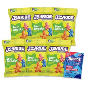 image:imageJOYRIDE Sour Fruit Variety Pack  Low Sugar Healthy Candy 6Pack BundleSour Smacks 6 Pack