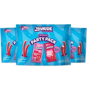 image:imageJOYRIDE Super Novas Party Pack  Healthy Candy 3Pack VarietyCherry Berry Ropes  Sour Strawberry Ropes